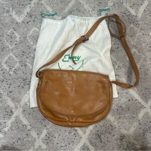 Enny Italian Leather Vintage Bag, Camel Color, Like New